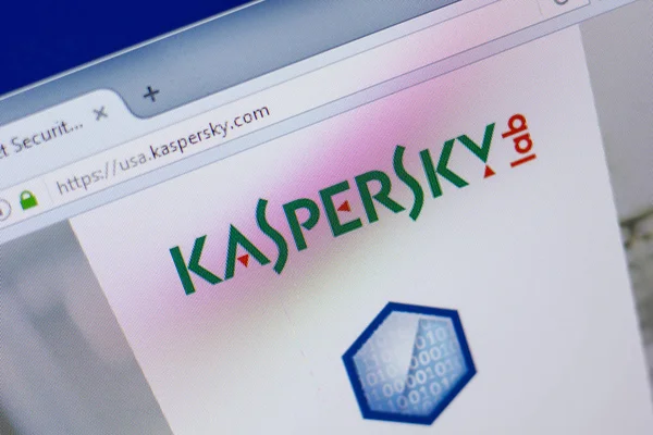 Ryazan Russia Giugno 2018 Homepage Del Sito Kaspersky Sul Display — Foto Stock