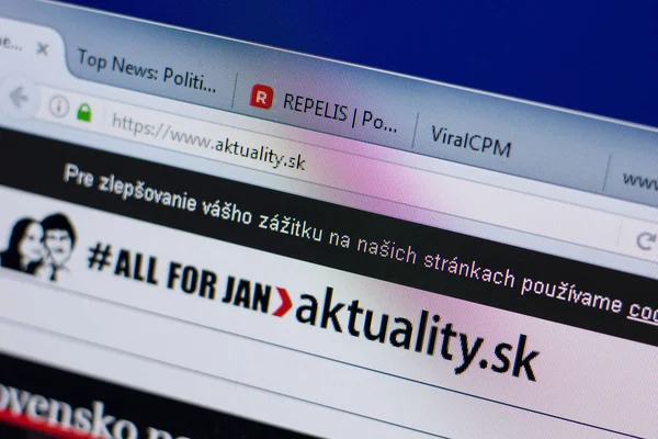 Ryazan, Rusya - 17 Haziran 2018: Aktuality ana web sitesi Pc, url - Aktuality.sk görüntüleme