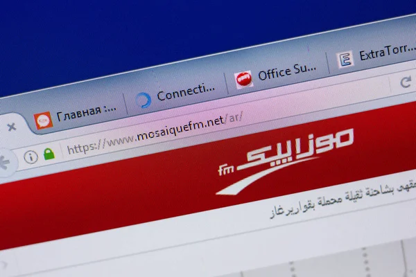 Ryazan, Rusya - 17 Haziran 2018: Mosaiquefm ana web sitesi Pc, url - Mosaiquefm.net görüntüleme