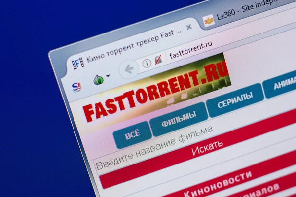 Ryazan, Rusya - 17 Haziran 2018: Fasttorrent ana web sitesi Pc, url - Fasttorrent.ru görüntüleme