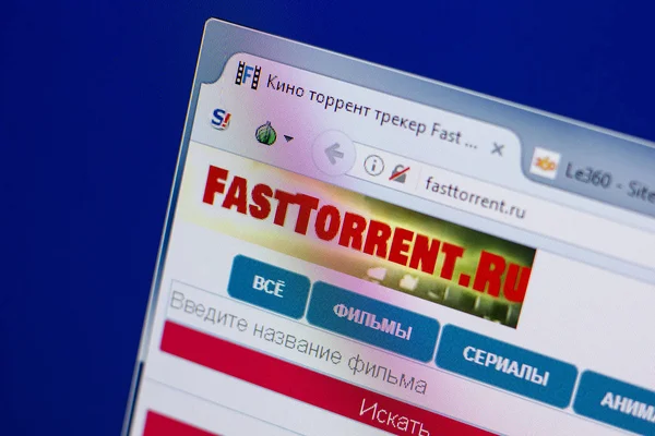 Ryazan Rusia Junio 2018 Página Web Fasttorrent Pantalla Url Fasttorrent — Foto de Stock