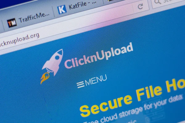 Ryazan, Rusya - 17 Haziran 2018: Clicknupload ana web sitesi Pc, url - Clicknupload.org görüntüleme