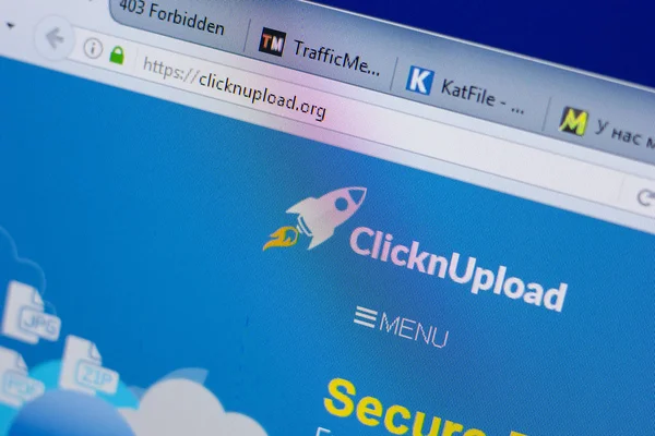 Ryazan, Rusya - 17 Haziran 2018: Clicknupload ana web sitesi Pc, url - Clicknupload.org görüntüleme
