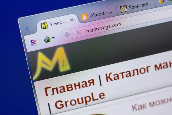 Ryazan, Rusya - 17 Haziran 2018: Mintmanga ana web sitesi Pc, url - Mintmanga.com görüntüleme