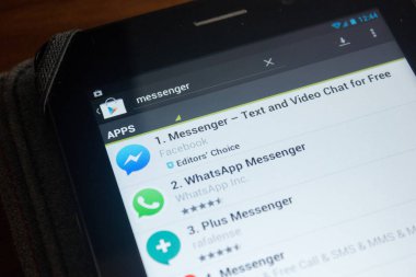 Ryazan, Rusya - 24 Haziran 2018: Messenger - metin ve Video Chat için ücretsiz mobil uygulamalar listesini simgesine