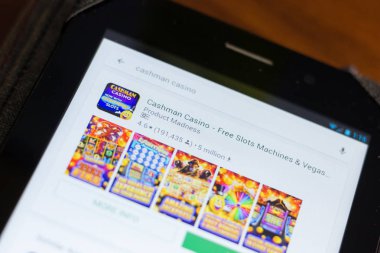 Ryazan, Rusya - 24 Haziran 2018: Cashman Casino - mobil uygulamalar listesini simgesine ücretsiz slot oyunları