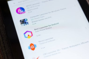 Ryazan, Rusya - 24 Haziran 2018: En iyi Android telefon apps Listesi simgesine rampaya