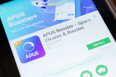 Ryazan, Rusya - 24 Haziran 2018: Apus alttan yukarıya ittirmek hareket eden app Tablet Pc ekranda