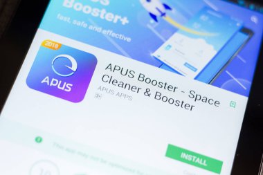 Ryazan, Rusya - 24 Haziran 2018: Apus alttan yukarıya ittirmek hareket eden app Tablet Pc ekranda