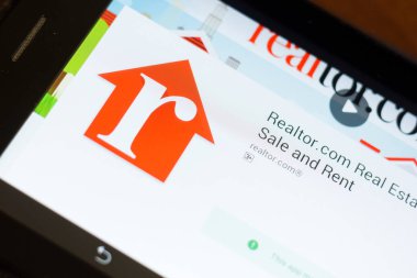 Ryazan, Rusya - 24 Haziran 2018: Realtorcom Emlak mobil uygulaması Tablet Pc ekranda