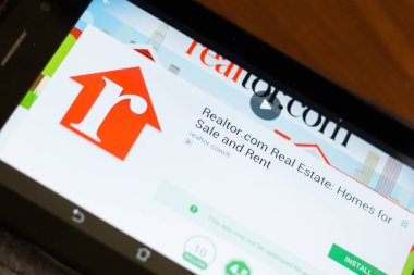 Ryazan, Rusya - 24 Haziran 2018: Realtorcom Emlak mobil uygulaması Tablet Pc ekranda