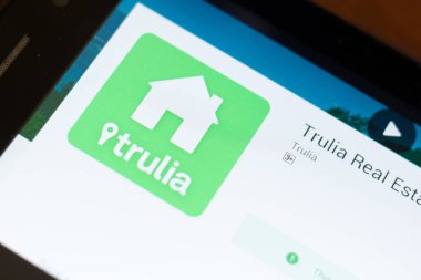 Ryazan, Rusya - 24 Haziran 2018: Trulia Emlak ve araç kiralama Tablet Pc ekranda hareket eden app