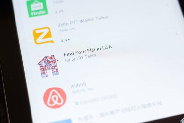 Ryazan, Rusya - 24 Haziran 2018: Bul Your Flat ABD simgesi üzerinde mobil uygulamalar listesi