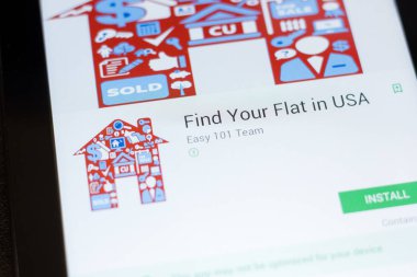 Ryazan, Rusya - 24 Haziran 2018: Bul Your Flat ABD mobil App Tablet Pc ekranda