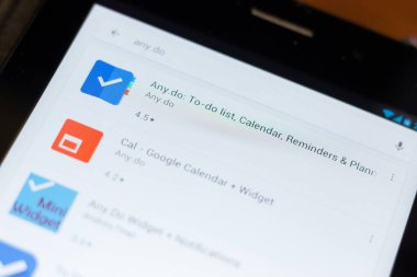 Ryazan, Rusya - 24 Haziran 2018: Anydo - yapılacaklar listesi ve mobil uygulamalar listesini simgesine uyarı mektubu
