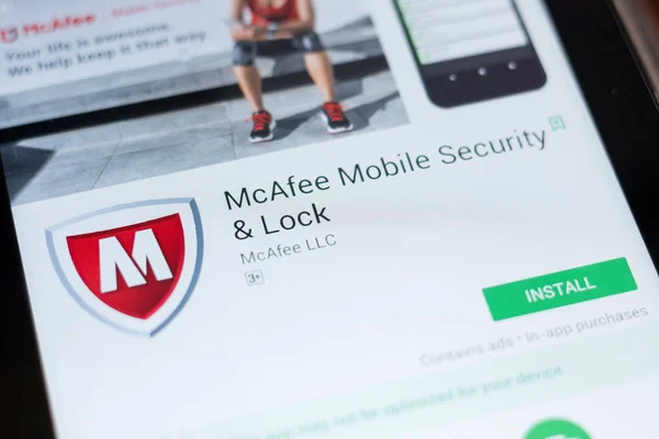 Ryazan Russie Juin 2018 Mcafee Mobile Security Lock Application Mobile — Photo