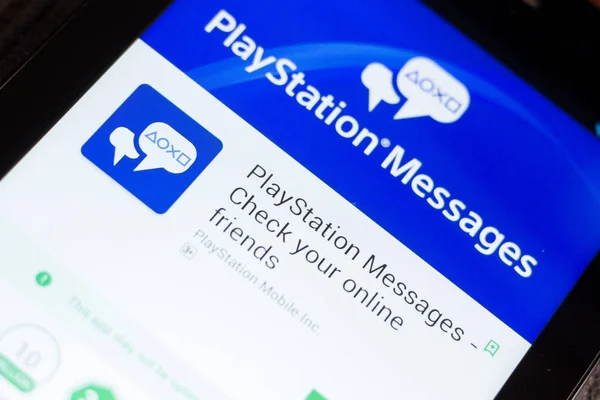 Рязань Россия Июня 2018 Года Мобильное Приложение Playstation Messages Дисплее — стоковое фото