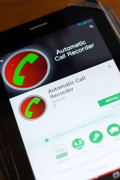Ryazan Russia Giugno 2018 App Mobile Automatic Call Recorder Sul — Foto Stock