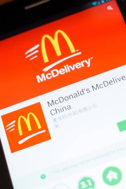 Ryazan, Rusya - 24 Haziran 2018: Mcdonalds Çin mobil uygulaması Tablet Pc ekranda