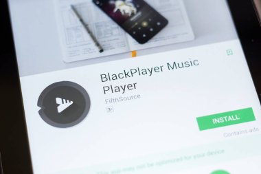 Ryazan, Rusya - 24 Haziran 2018: Blackplayer müzik çalar mobil uygulaması Tablet Pc ekranda