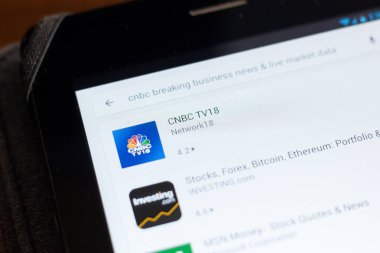 Ryazan, Rusya - 24 Haziran 2018: Cnbc simgesi üzerinde mobil uygulamalar listesi
