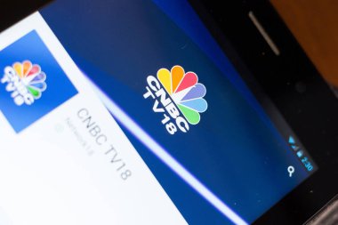Ryazan, Rusya - 24 Haziran 2018: Cnbc mobil uygulaması Tablet Pc ekranda