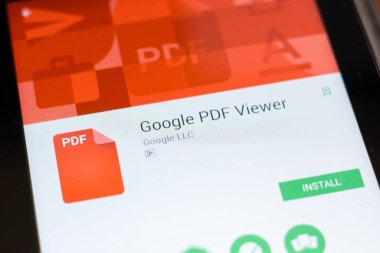 Ryazan, Rusya - 24 Haziran 2018: Google Pdf Görüntüleyici mobil uygulaması Tablet Pc ekranda