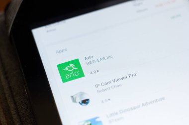 Ryazan, Rusya - 24 Haziran 2018: Arlo simgesi üzerinde mobil uygulamalar listesi