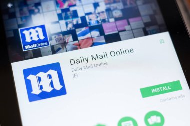 Ryazan, Rusya - 24 Haziran 2018: Daily Mail Online mobil uygulaması Tablet Pc ekranda