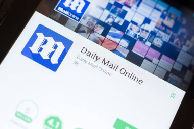 Ryazan, Rusya - 24 Haziran 2018: Daily Mail Online mobil uygulaması Tablet Pc ekranda