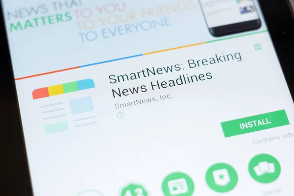 Рязань Россия Июня 2018 Года Smartnews Мобильное Приложение Breaking News — стоковое фото