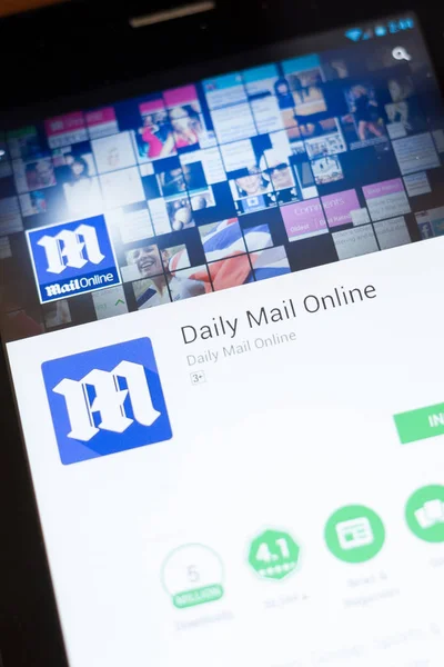 Ryazan, Rusya - 24 Haziran 2018: Daily Mail Online mobil uygulaması Tablet Pc ekranda