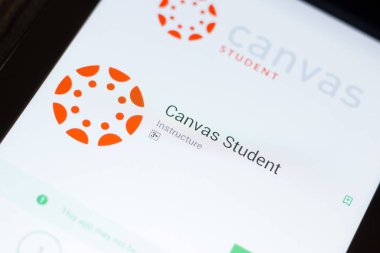 Ryazan, Rusya - 24 Haziran 2018: Tuval öğrenci mobil uygulaması Tablet Pc ekranda