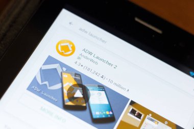 Ryazan, Rusya - 24 Haziran 2018: Adw Launcher 2 simgesi üzerinde mobil uygulamalar listesi