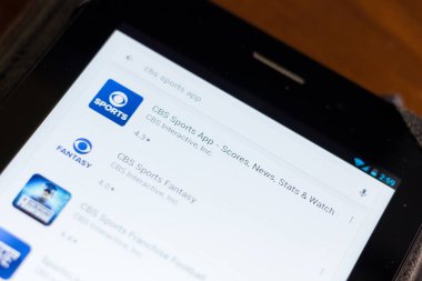 Ryazan, Rusya - 24 Haziran 2018: Cbs Sports simgesi üzerinde mobil uygulamalar listesi