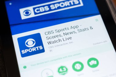 Ryazan, Rusya - 24 Haziran 2018: Cbs Sports mobil uygulaması Tablet Pc ekranda