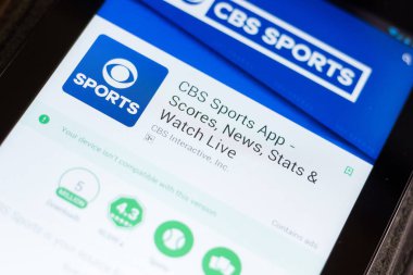 Ryazan, Rusya - 24 Haziran 2018: Cbs Sports mobil uygulaması Tablet Pc ekranda