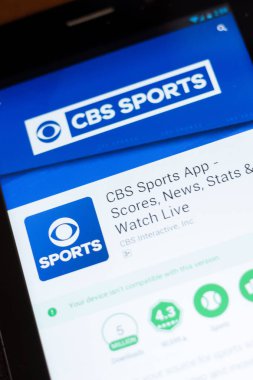 Ryazan, Rusya - 24 Haziran 2018: Cbs Sports mobil uygulaması Tablet Pc ekranda