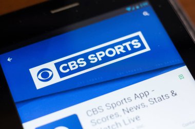 Ryazan, Rusya - 24 Haziran 2018: Cbs Sports mobil uygulaması Tablet Pc ekranda