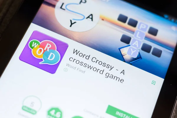 Ryazan Rusland Juni 2018 Word Crossy Een Kruiswoordraadsel Spel Mobiele — Stockfoto