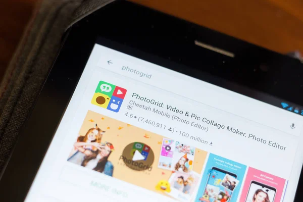 Ryazan, russland - 24. juni 2018: photogrid - video- und pic collage maker, editor icon auf der liste mobiler apps — Stockbild Ryazan Russland Juni 2018 Photogrid Video Und Pic Collage Maker — Stockfoto