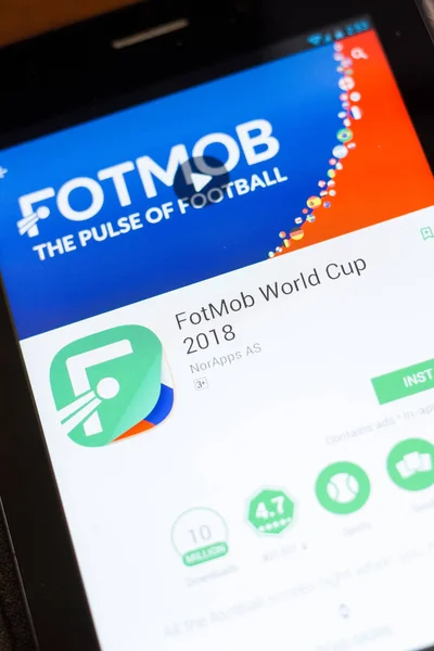 Рязань Россия Июня 2018 Года Мобильное Приложение Fotmob World Cup — стоковое фото
