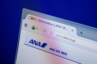 Ryazan, Rusya - 26 Haziran 2018: Ana ana web sitesi Pc. Url - Ana.co.jp görüntüleme