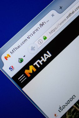 Ryazan, Rusya - 26 Haziran 2018: Mthai ana web sitesi Pc. Url - Mthai.com görüntüleme