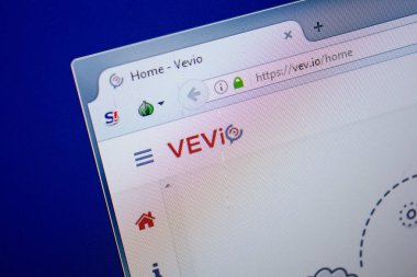 Ryazan, Rusya - 26 Haziran 2018: Vevi ana web sitesi Pc. Url - Vevi.io görüntüleme