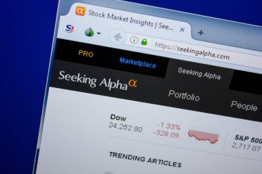 Ryazan, Rusya - 26 Haziran 2018: Seekingalpha ana web sitesi Pc. Url - Seekingalpha.com görüntüleme
