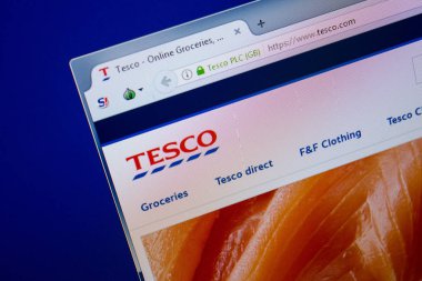 Ryazan, Rusya - 26 Haziran 2018: Tesco ana web sitesi Pc. Url - Tesco görüntüleme