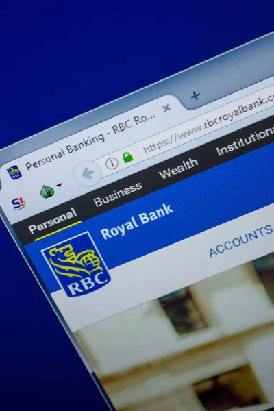 Ryazan, Rusya - 26 Haziran 2018: Rbcroyalbank ana web sitesi Pc. Url - Rbcroyalbank.com görüntüleme
