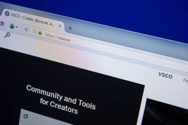 Ryazan, Rusya - 26 Haziran 2018: Vsco ana web sitesi Pc. Url - Vsco.co görüntüleme