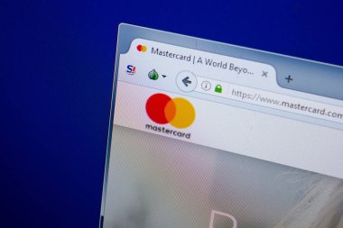 Ryazan, Rusya - 26 Haziran 2018: Mastercard ana web sitesi Pc. Url - Mastercard.com.au görüntüleme